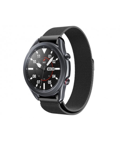 Curea Ceas Tech Compatibila Cu Samsung Galaxy Watch 3, 45mm , Milaneseband-negru